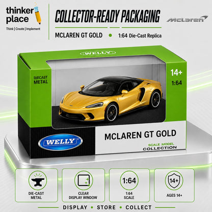 Welly McLaren GT Gold Die-Cast Metal Model Car