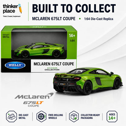 Welly McLaren 675LT Coupe Metallic Green Die-Cast Metal Model Car
