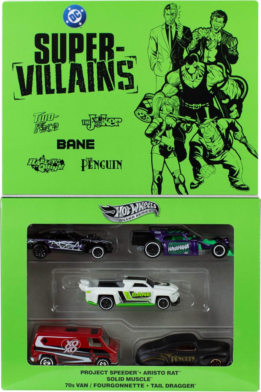 Hot Wheels Silver Series Batman - Super Villains Pack of 5 cars