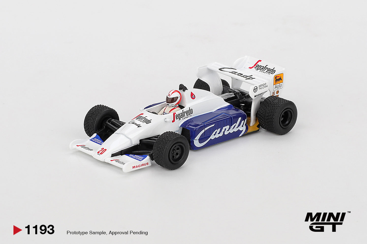 MINI GT 1193 Toleman TG184 #20 Johnny Cecotto 1984 Monaco Grand Prix