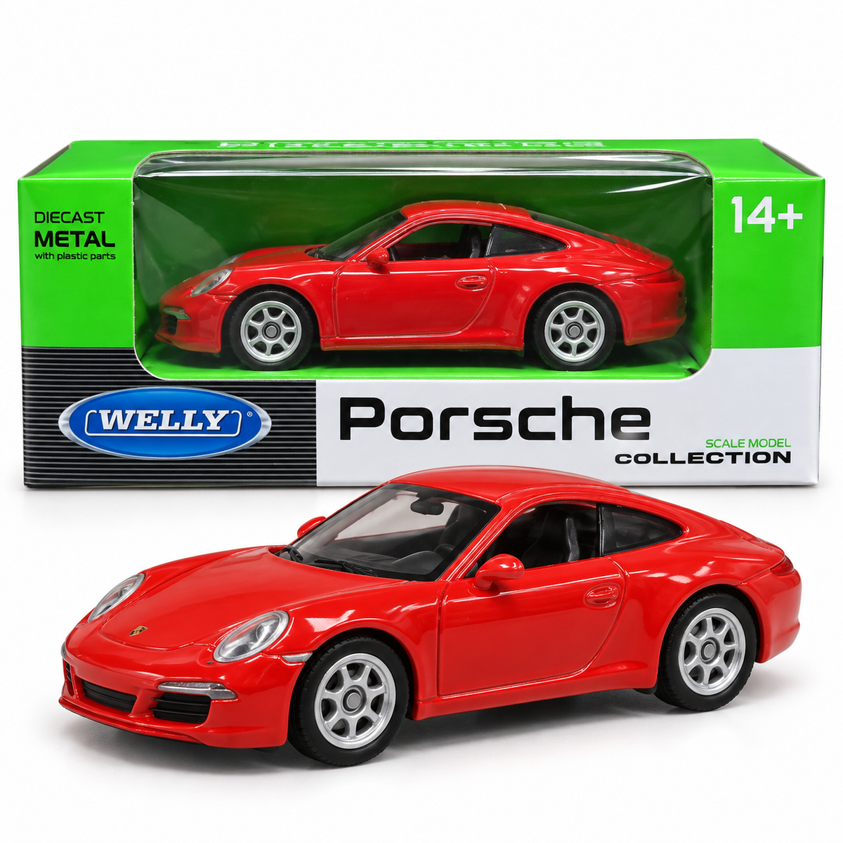 Welly Porsche 911 Carrera S Red Die-Cast Metal Model Car