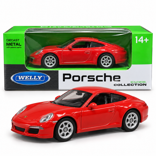 Welly Porsche 911 Carrera S Red Die-Cast Metal Model Car