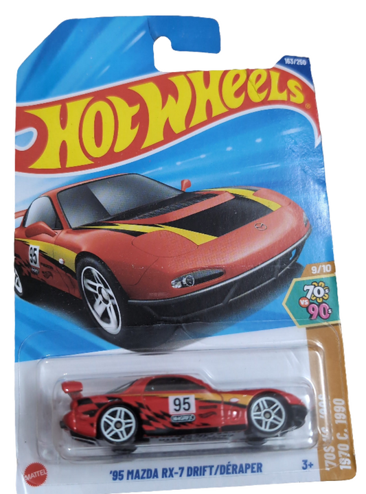Hotwheels 95 Mazda RX-7 DRIFT and Formula E GEN 3 Combo of 2 cars