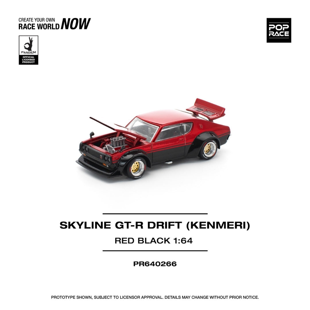POPRACE Nissan KPGC110 KENMERI - RED/BLACK PR640266