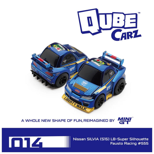 MINI GT Qube Carz Nissan SILVIA (S15) LB-Super Silhouette Fausto Racing #555