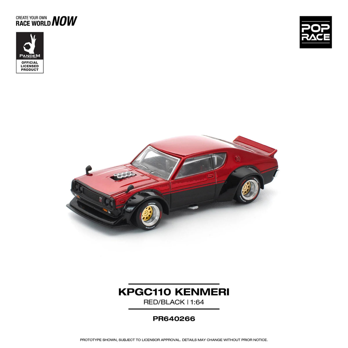 POPRACE Nissan KPGC110 KENMERI - RED/BLACK PR640266