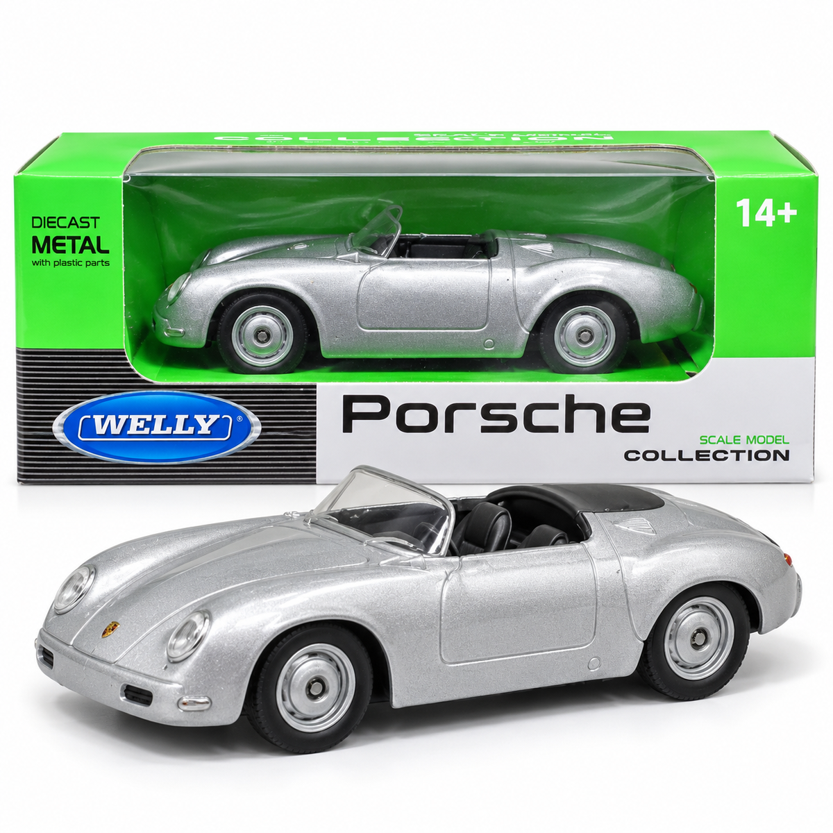 Welly Porsche 356 Speedster Silver Die-Cast Model Car