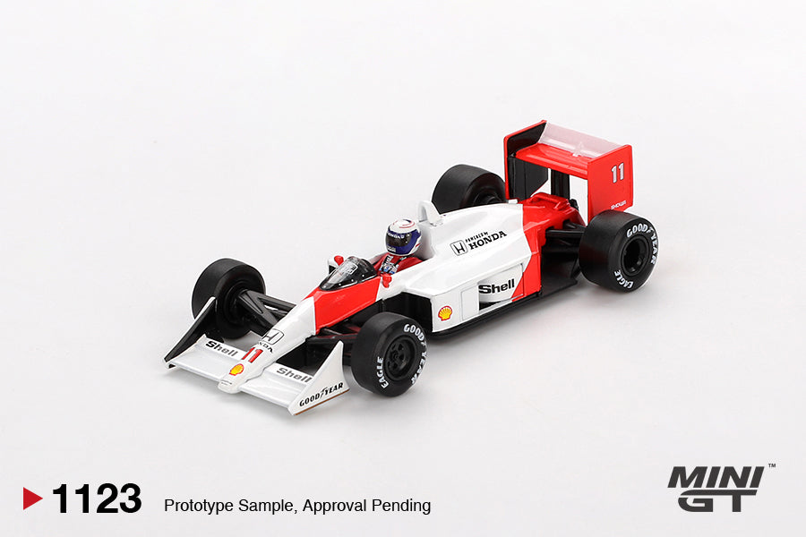 MINI GT 1123 McLaren MP4/4 #11 Alain Prost 1988 Japanese Grand Prix 2nd Place