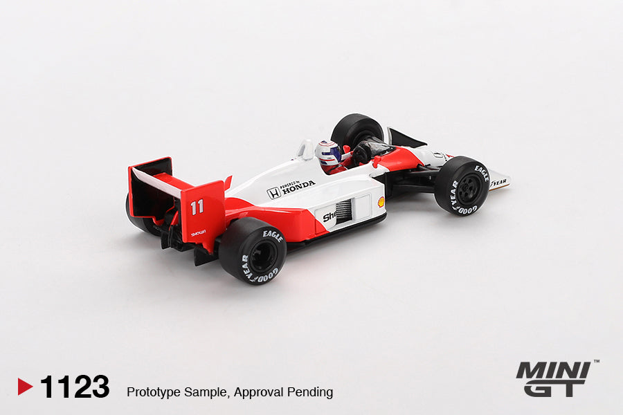 MINI GT 1123 McLaren MP4/4 #11 Alain Prost 1988 Japanese Grand Prix 2nd Place