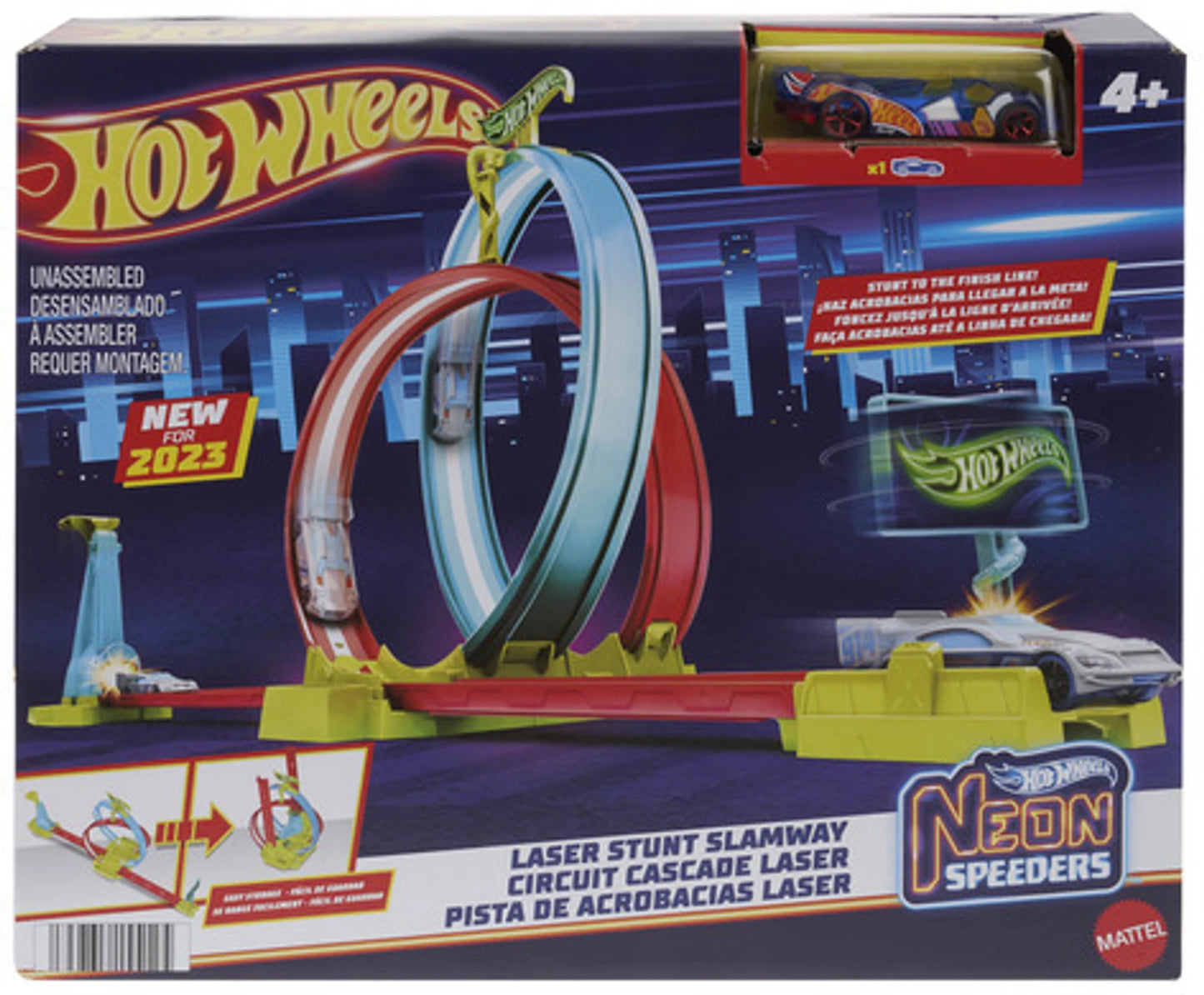 Hot Wheels Neon Speeders Laser Stunt Slamway Track Set