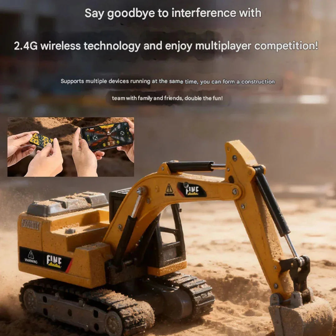 TRASPED HG4-413 1:64 Scale Mini RC Excavator | Alloy Bucket | 270° Rotation| Lights & Sound