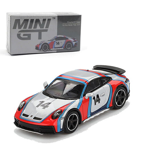 Mini GT 1:64 Porsche 911 Dakar “Rally 1978” – Ice Gray Metallic Diecast Model