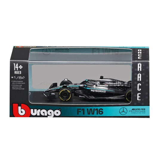 Bburago 2025 Mercedes-AMG W16 George Russell - Scale 1 : 64 Diecast Scale Model With Arcylic Case