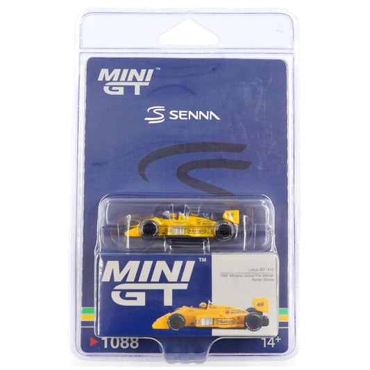 MINI GT 1088 Lotus 99T #12 Ayrton Senna 1987 Monaco Grand Prix Winner (Blister)