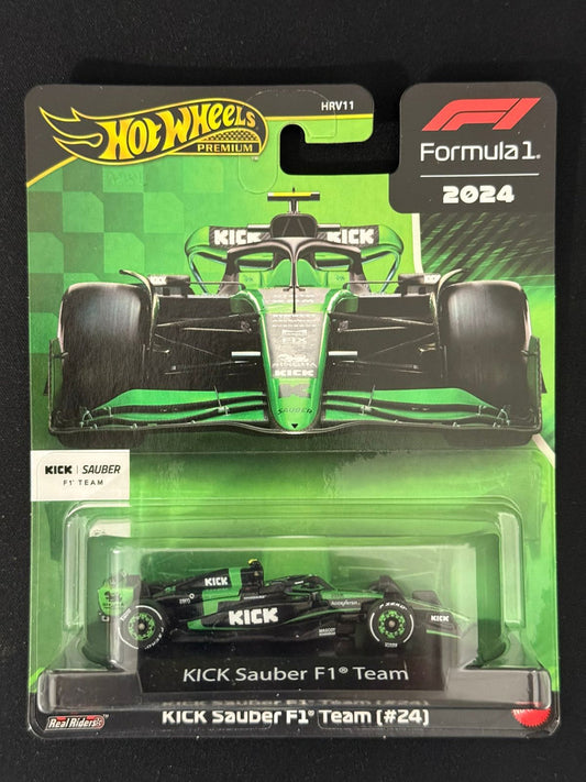 Hot Wheels Scale 1:64 Imported Premium Formula F1 2024 Diecast Model Cars - Kick Sauber Formula 1 Team (#24)