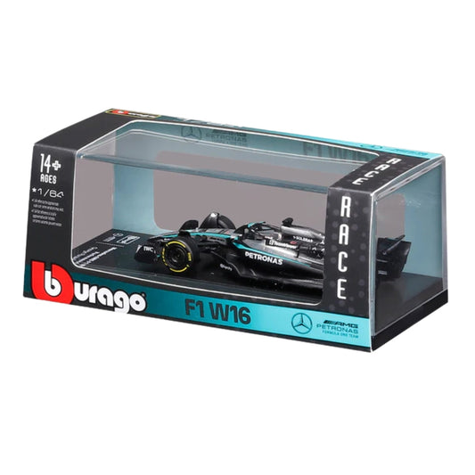 Bburago 2025 Mercedes-AMG W16 George Russell - Scale 1 : 64 Diecast Scale Model With Arcylic Case