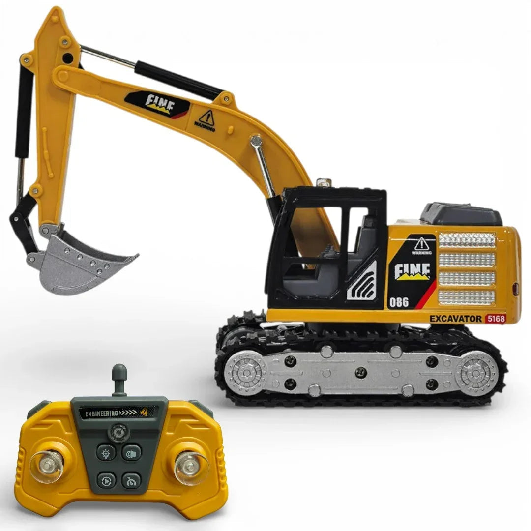 TRASPED HG4-413 1:64 Scale Mini RC Excavator | Alloy Bucket | 270° Rotation| Lights & Sound