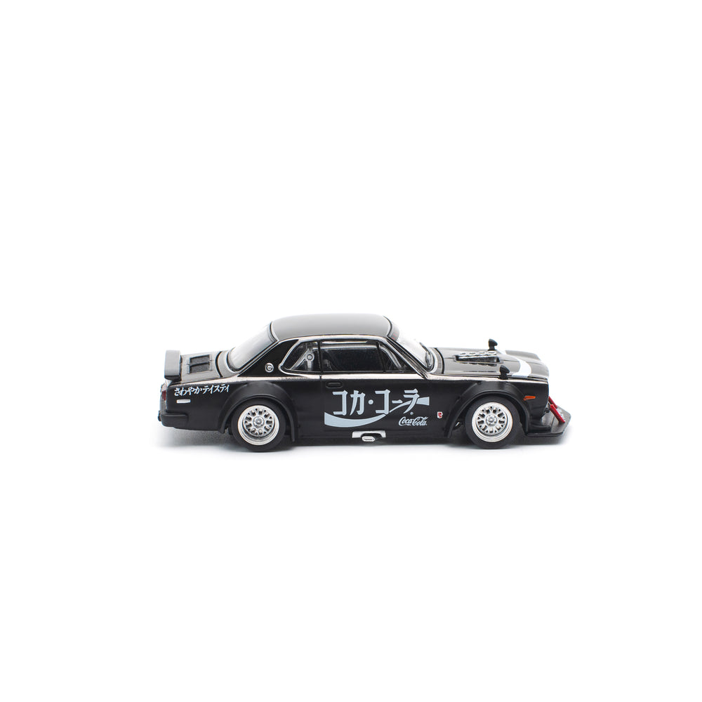 POP RACE SKYLINE GT-R DRIFT (HAKOSUKA) - COCA COLA ZERO JP BLACK CHROME 1:64 Diecast