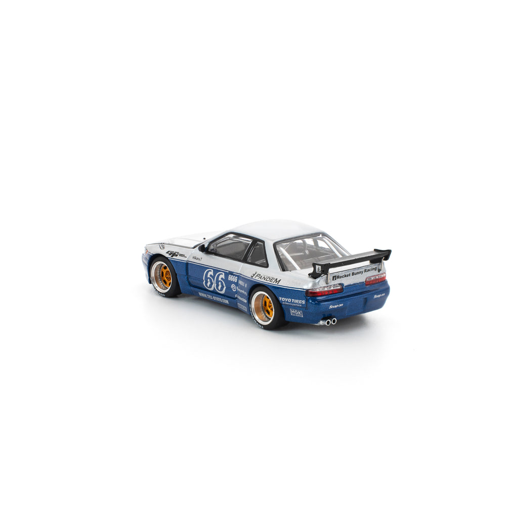 POP RACE PANDEM SILVIA S13 MOONTECH BLUE 1:64 Diecast