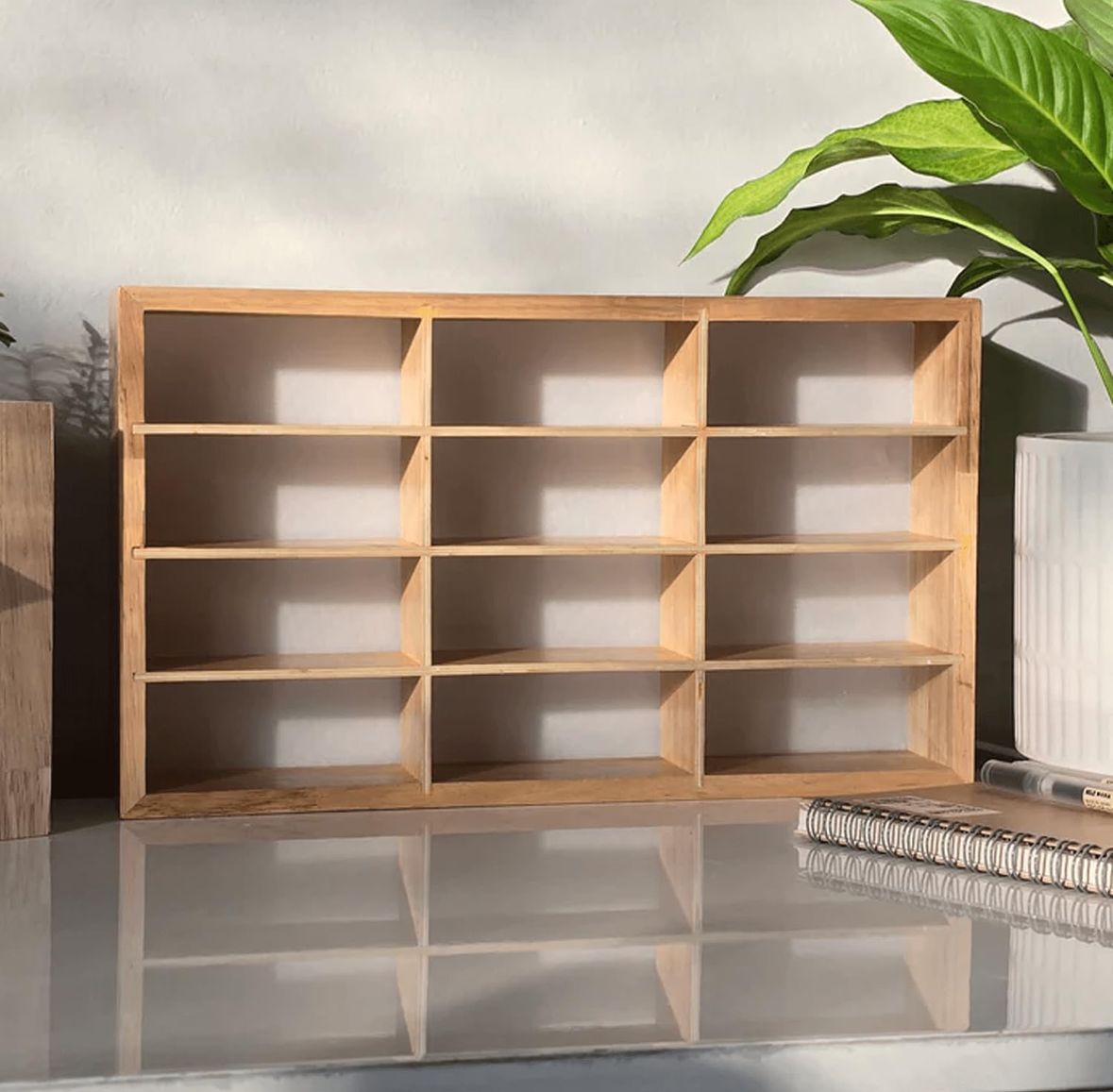 12 Compartment Wooden Display Without light