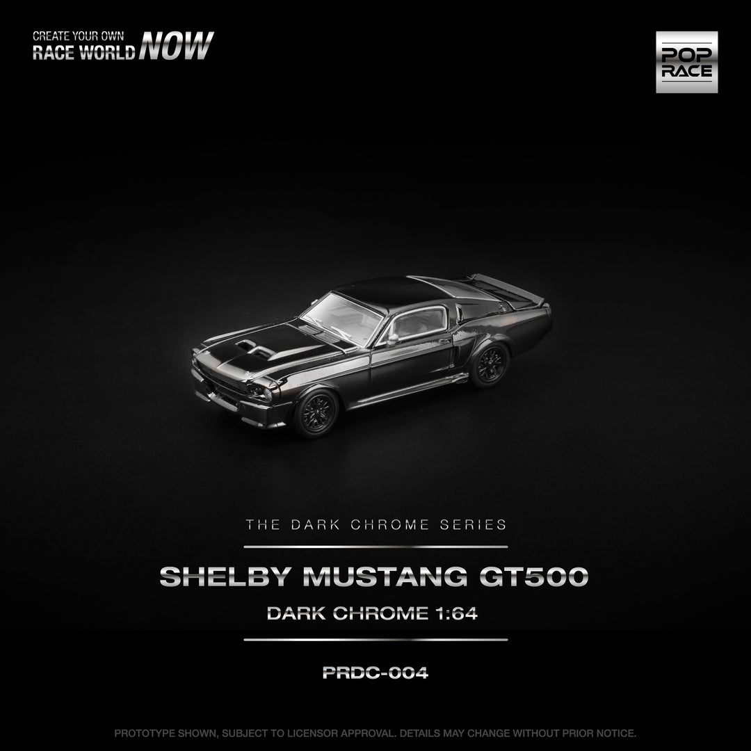 POPRACE 1:64 Shelby Mustang GT500 Dark Chrome PRDC004