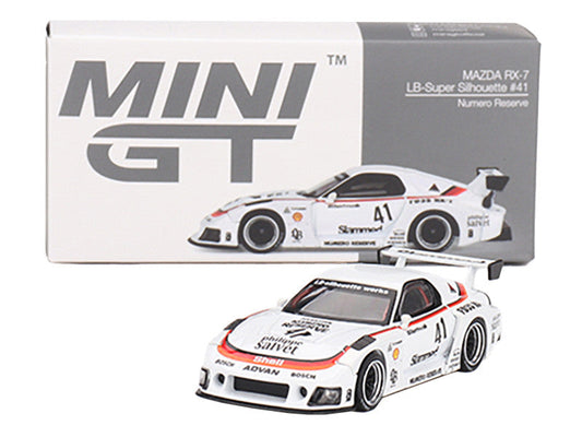 MINI GT Mazda RX-7 LB-Super Silhouette #41 "Numero Reserve" White Limited Edition 1/64 Diecast Model Car