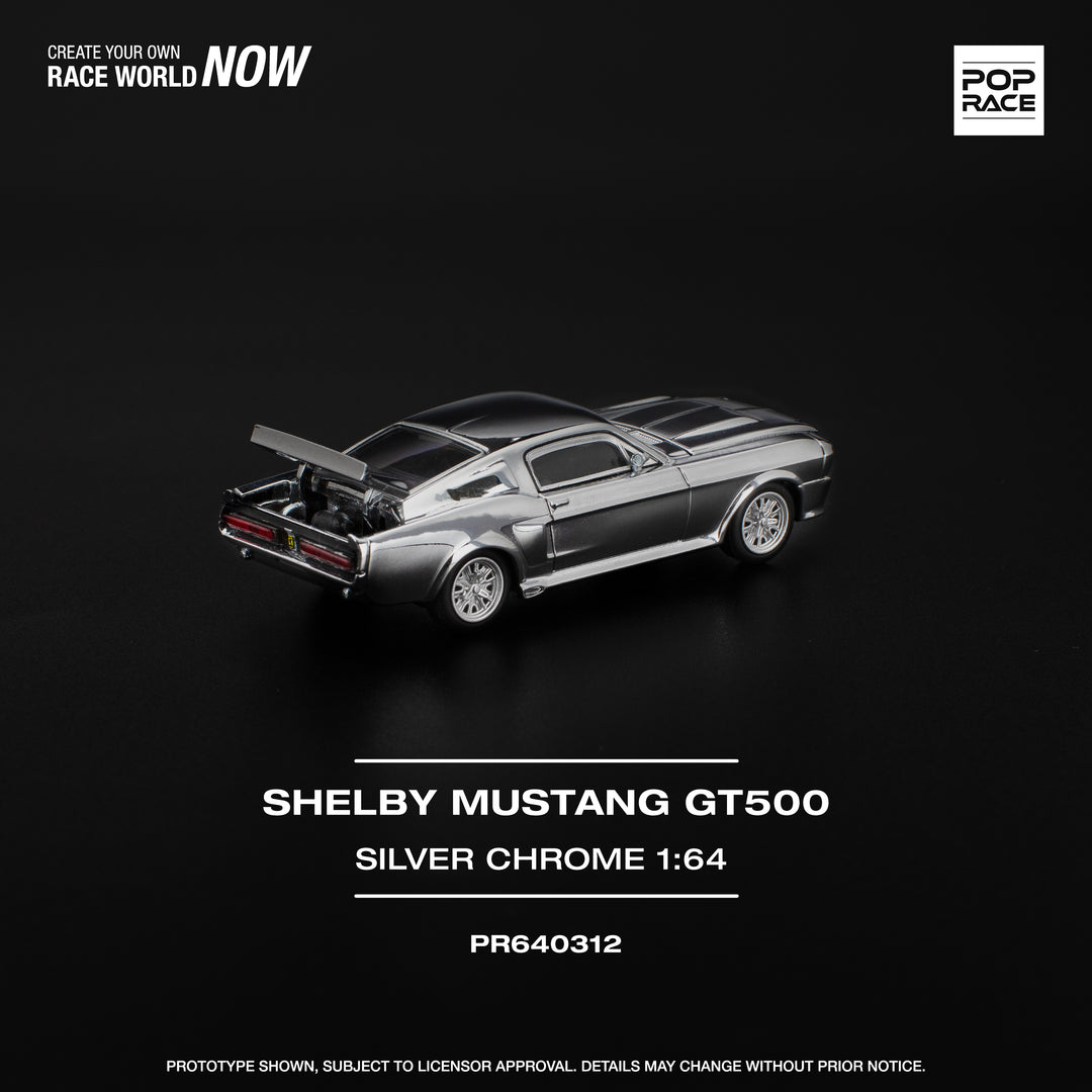 POPRACE 1:64 SHELBY MUSTANG GT500 - SILVER CHROME PR640312