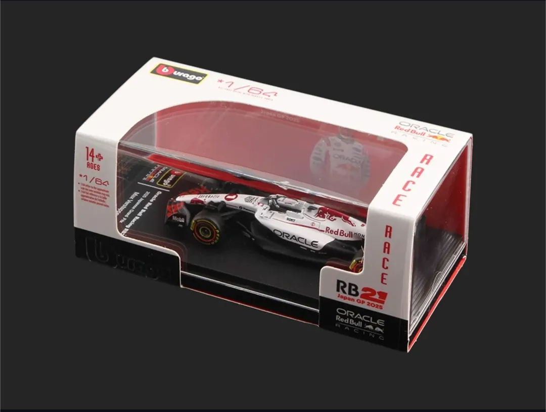 BBURAGO 1/64 RED BULL RB21 NO.1 MAX VERSTAPPEN JAPANESE GP WINNER 2025