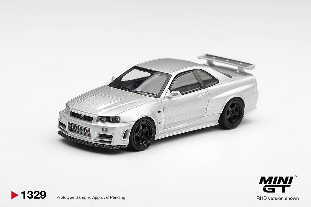 * PRE ORDER * MINI GT #1329 1/64 Nissan NISMO R34GT-R Z-tune Z-Tune Silver (RHD)