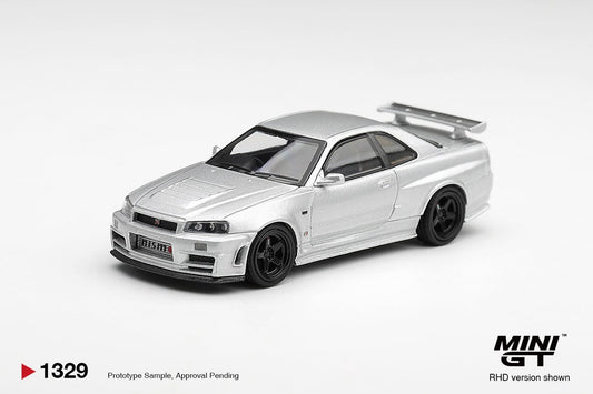 * PRE ORDER * MINI GT #1329 1/64 Nissan NISMO R34GT-R Z-tune Z-Tune Silver (RHD)