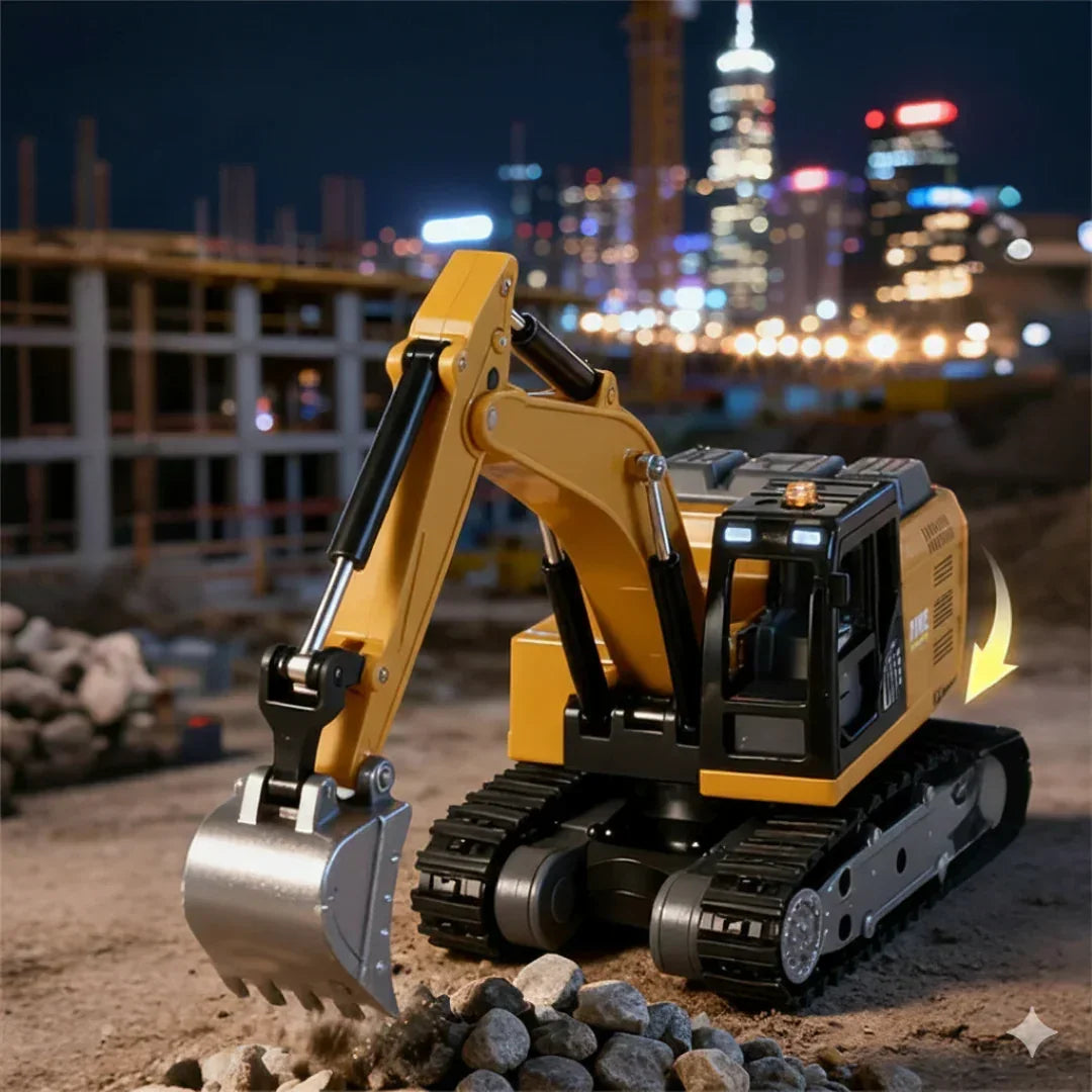 TRASPED HG4-413 1:64 Scale Mini RC Excavator | Alloy Bucket | 270° Rotation| Lights & Sound