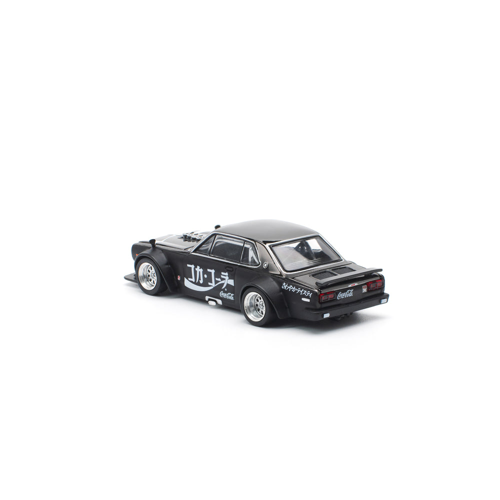 POP RACE SKYLINE GT-R DRIFT (HAKOSUKA) - COCA COLA ZERO JP BLACK CHROME 1:64 Diecast