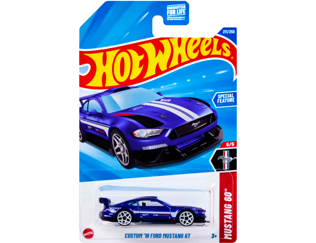 Combo of 2 cars: Imported Hotwheels Custom 18 Ford Mustang GT