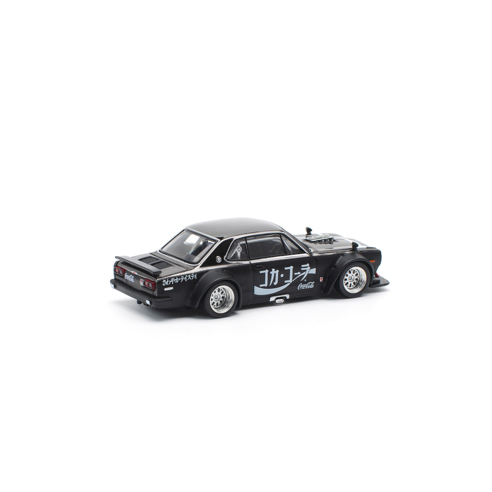 POP RACE SKYLINE GT-R DRIFT (HAKOSUKA) - COCA COLA ZERO JP BLACK CHROME 1:64 Diecast