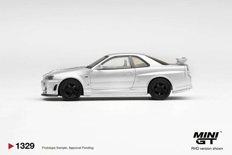 * PRE ORDER * MINI GT #1329 1/64 Nissan NISMO R34GT-R Z-tune Z-Tune Silver (RHD)