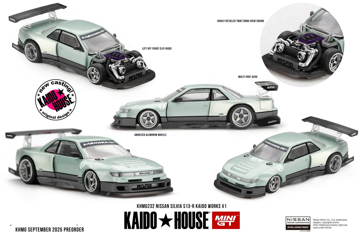 Mini GT x Kaido House No.232 Nissan Silvia S13-R KAIDO WORKS V1