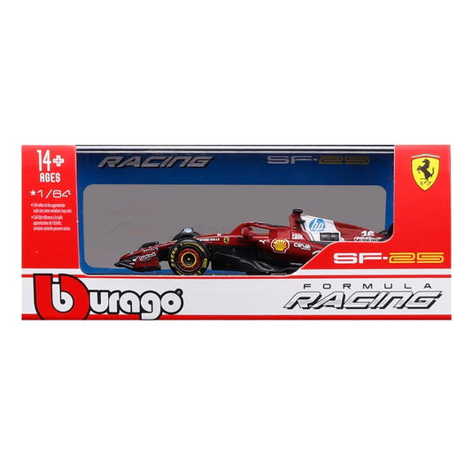 Bburago 2025 Ferrari SF-25 No 16 Charles Leclerc Australia GP - Scale 1 : 64 Diecast Scale Model With Arcylic Case
