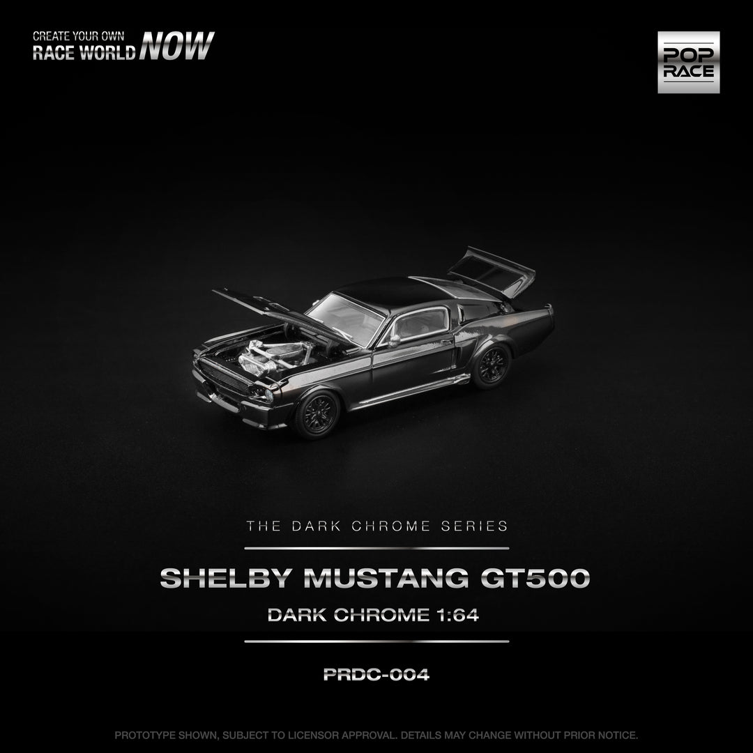 POPRACE 1:64 Shelby Mustang GT500 Dark Chrome PRDC004