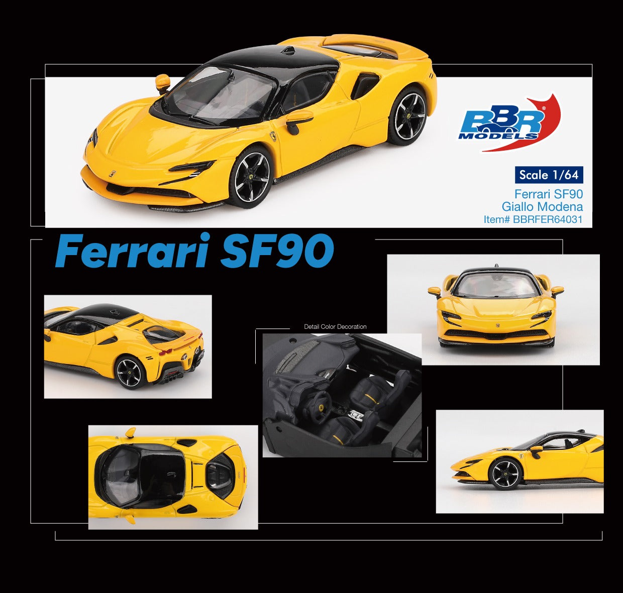BBR MODELS FERRARI SF 90 GIALLO MODENA