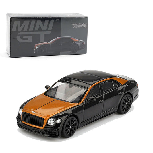 Mini GT 1:64 Bentley Flying Spur – Orange Flame / Onyx Diecast Model