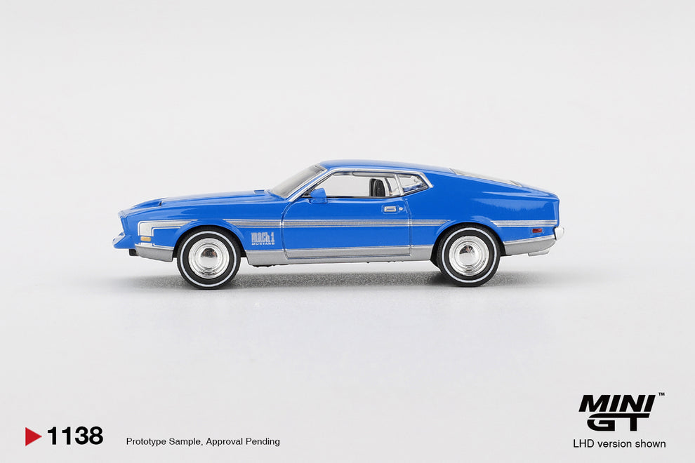 Mini GT 1138 Ford Mustang Mach 1 Grabber Blue