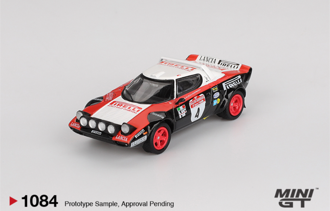 Mini GT 1084: Lancia Stratos HF #4 1978 Rally Sanremo Winner